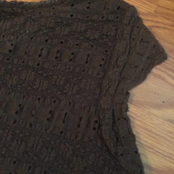 Brown Lace Cap Sleeve Tank Top - Picture 11 of 13